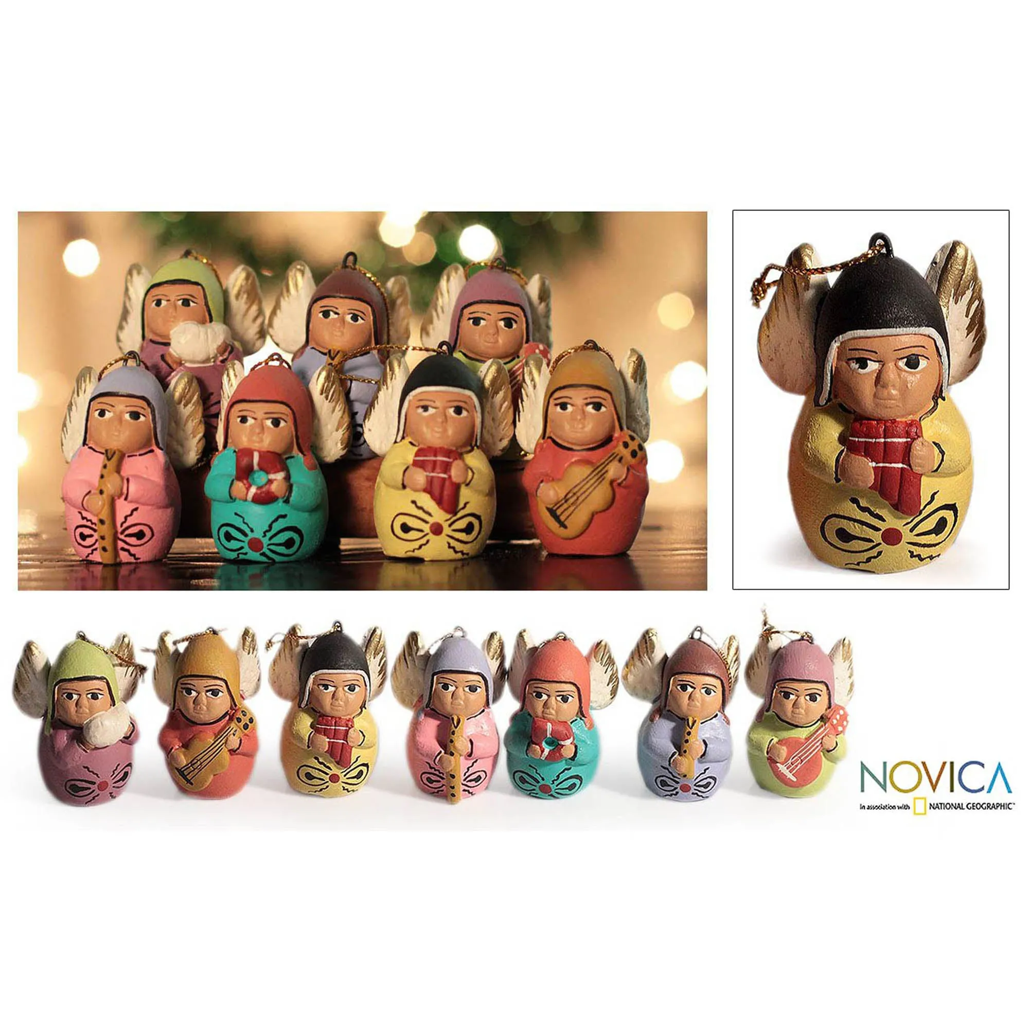 Angel Choir Decorative Ceramic Holiday Ornaments