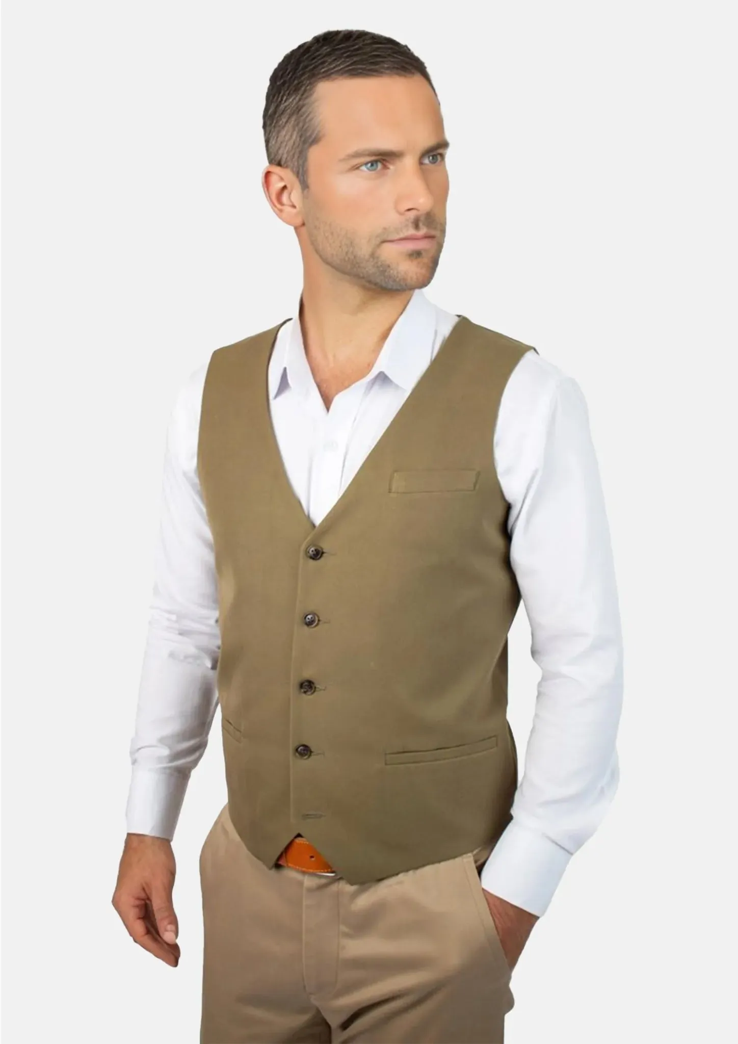 British Khaki Cotton Vest