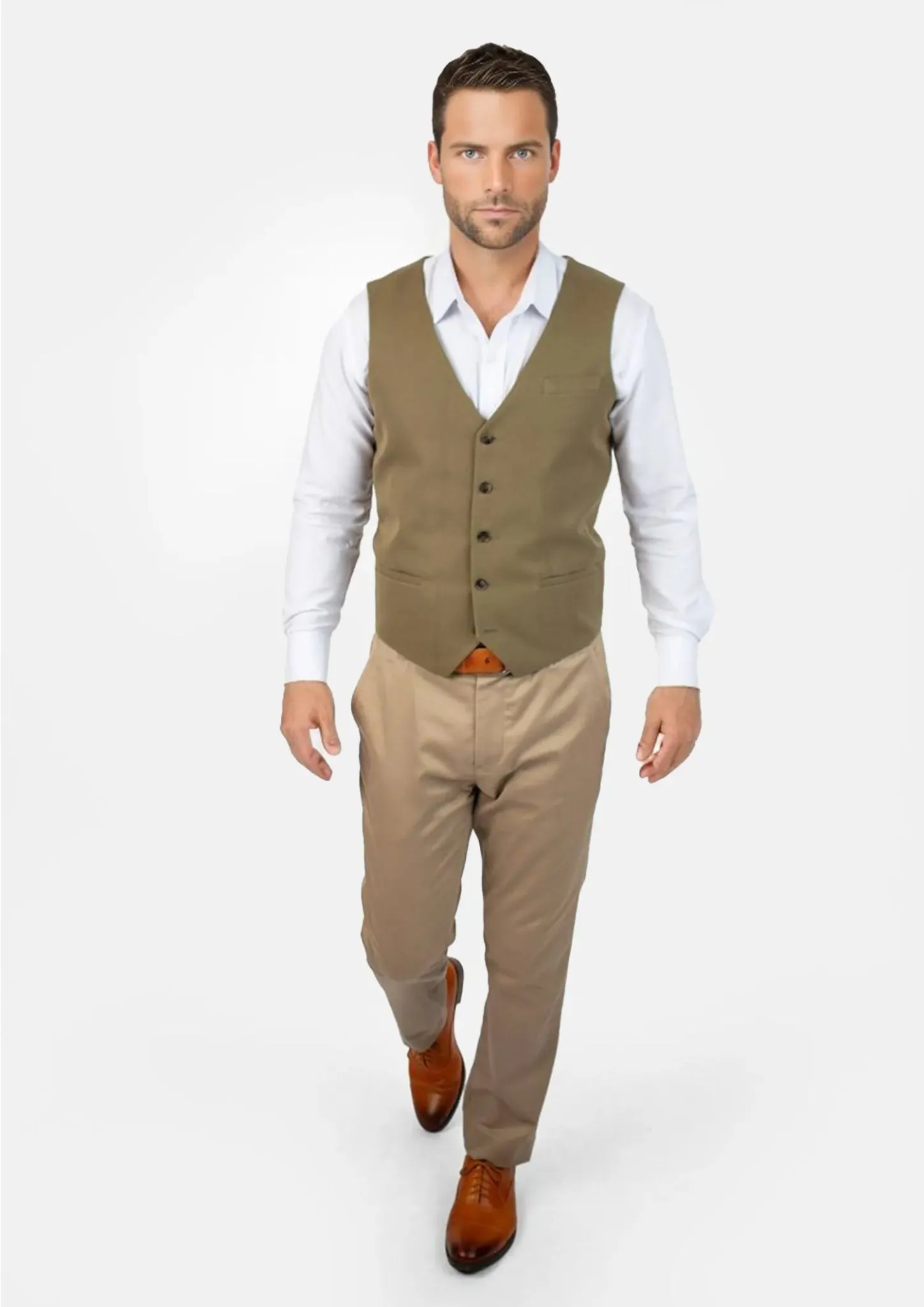 British Khaki Cotton Vest