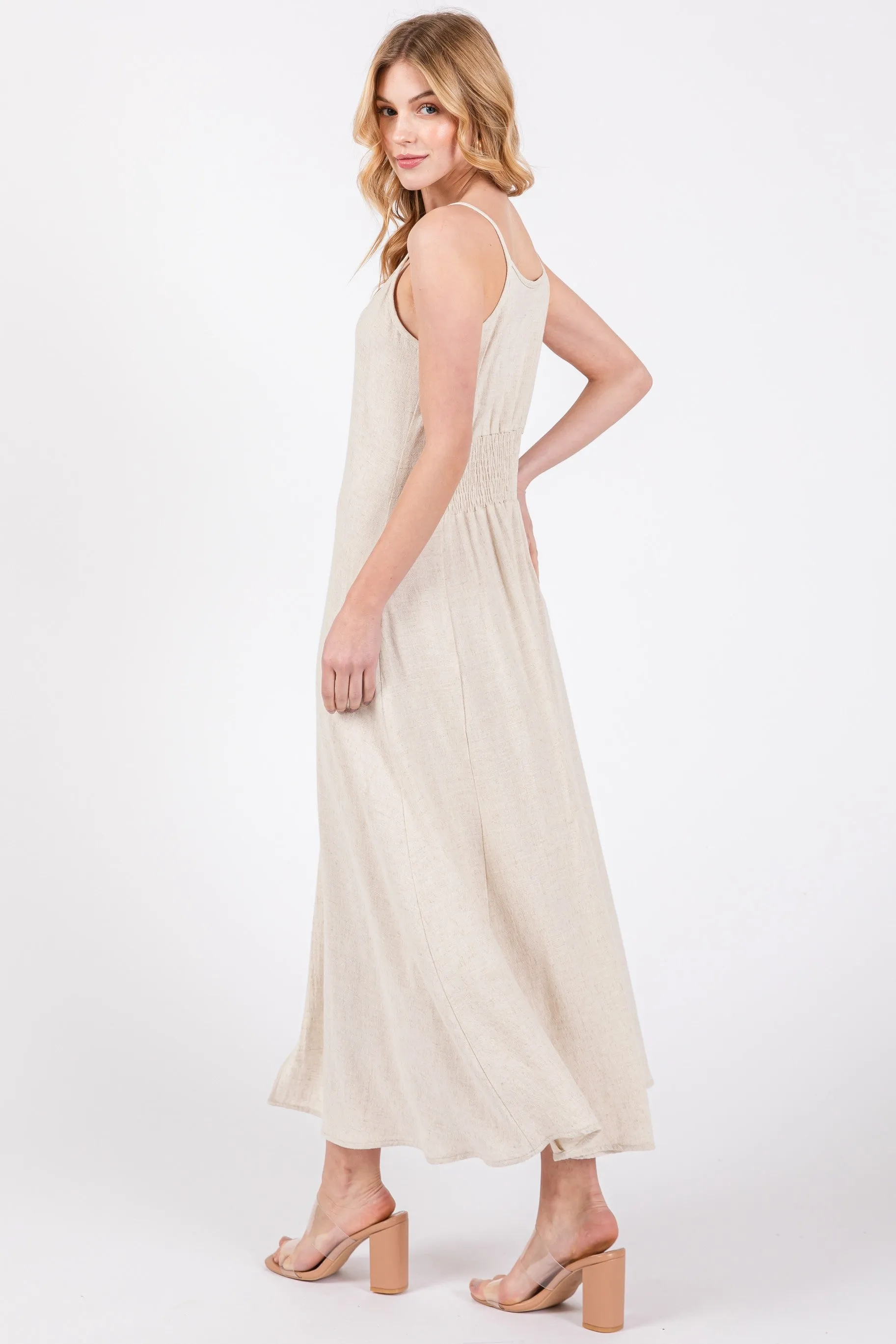 BUTTON FRONT MAXI SUNDRESS