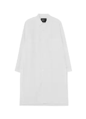 COTTON BROADCLOTH OPEN COLLAR LONG SHIRT