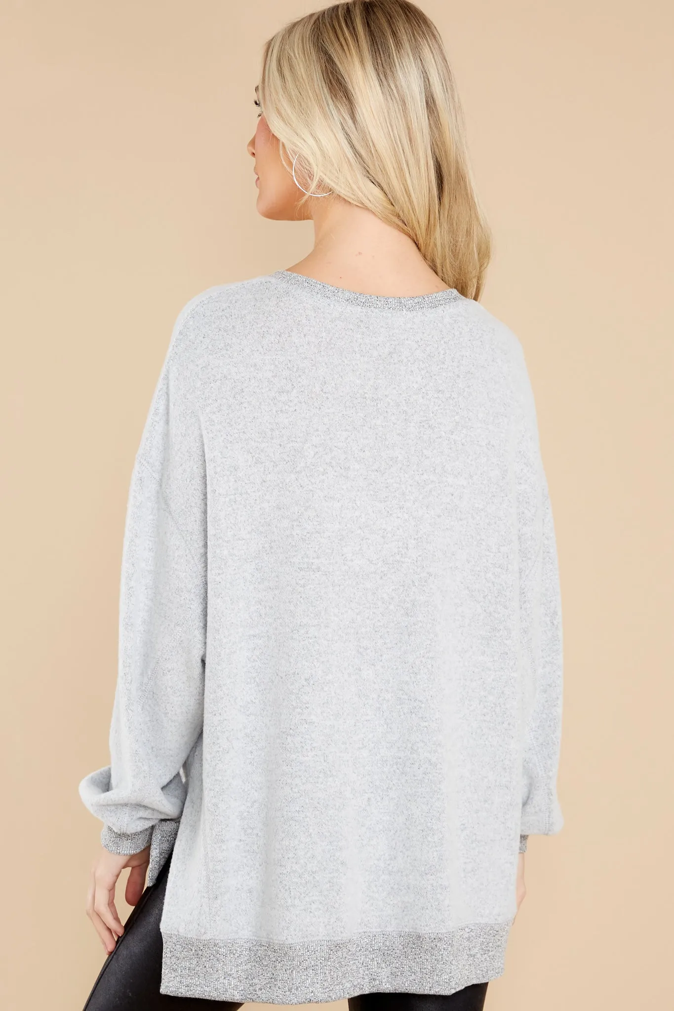 Cozy Heather Grey Modern V-Neck Weekender