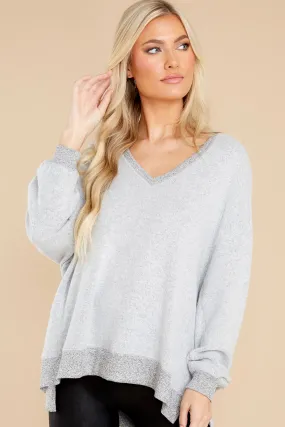 Cozy Heather Grey Modern V-Neck Weekender