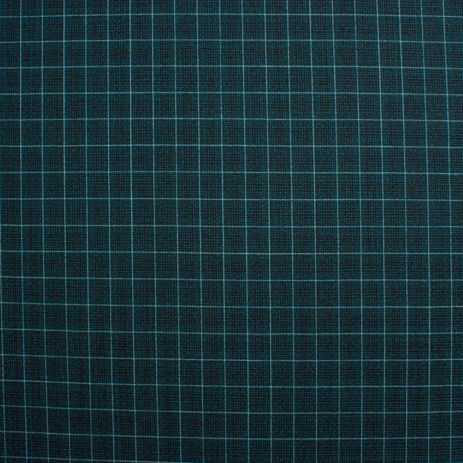 Dark Teal Graph Checkered Pure Wool Suiting