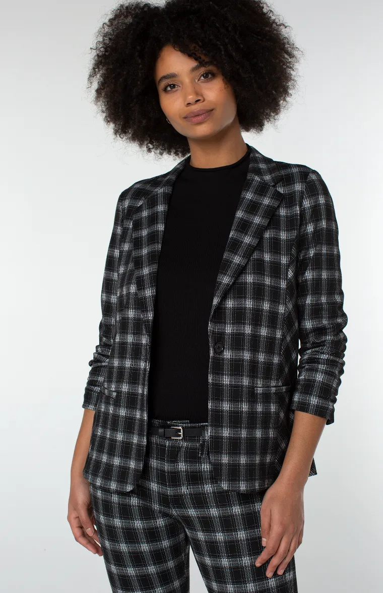 Fitted Blazer - BW Glen Plaid