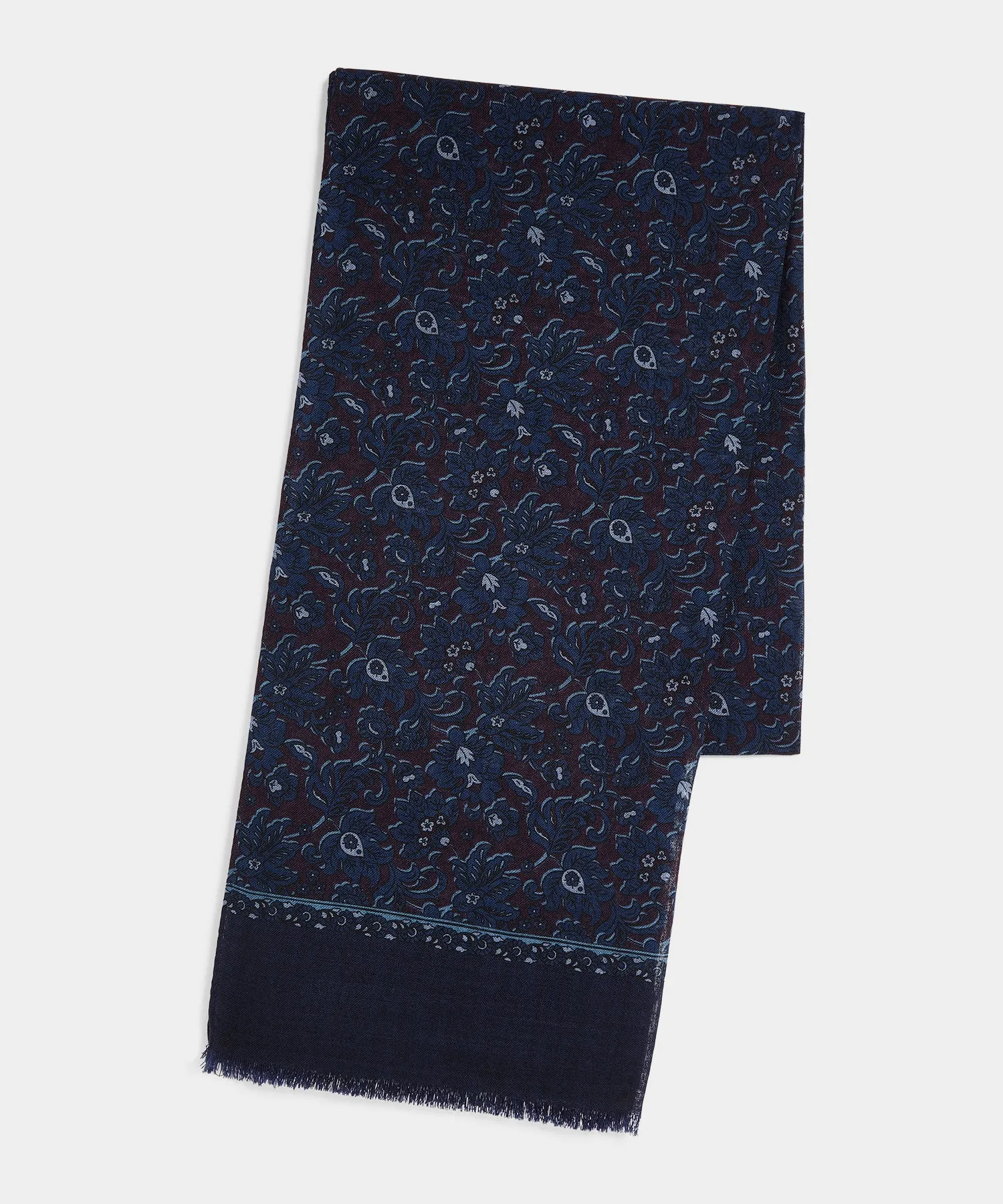 FLORAL TAILORED SCARF IN BLUE