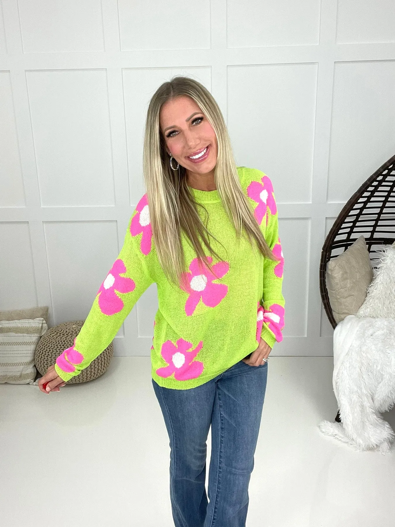 Fun Times Daisy Lightweight Sweater