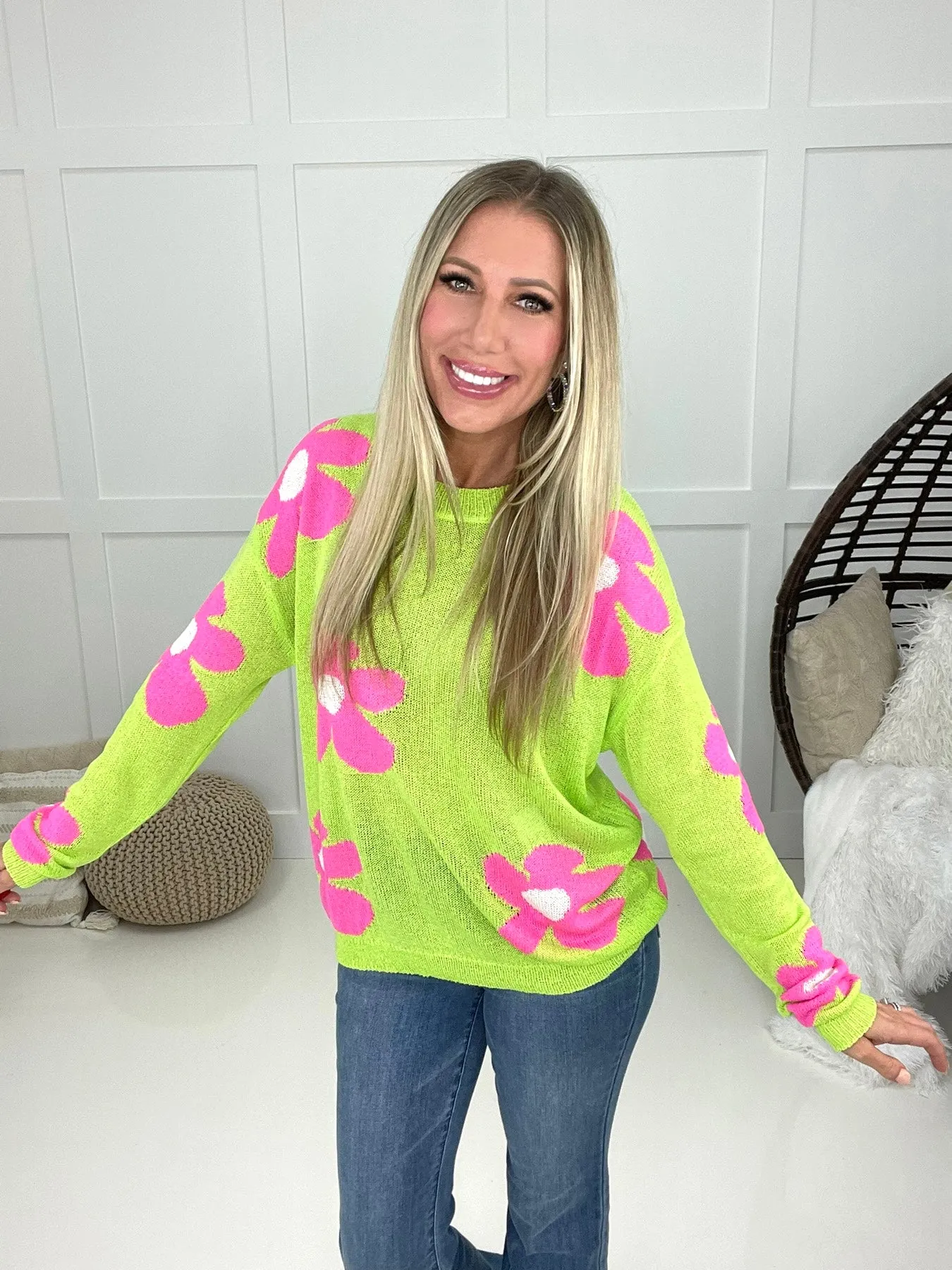 Fun Times Daisy Lightweight Sweater