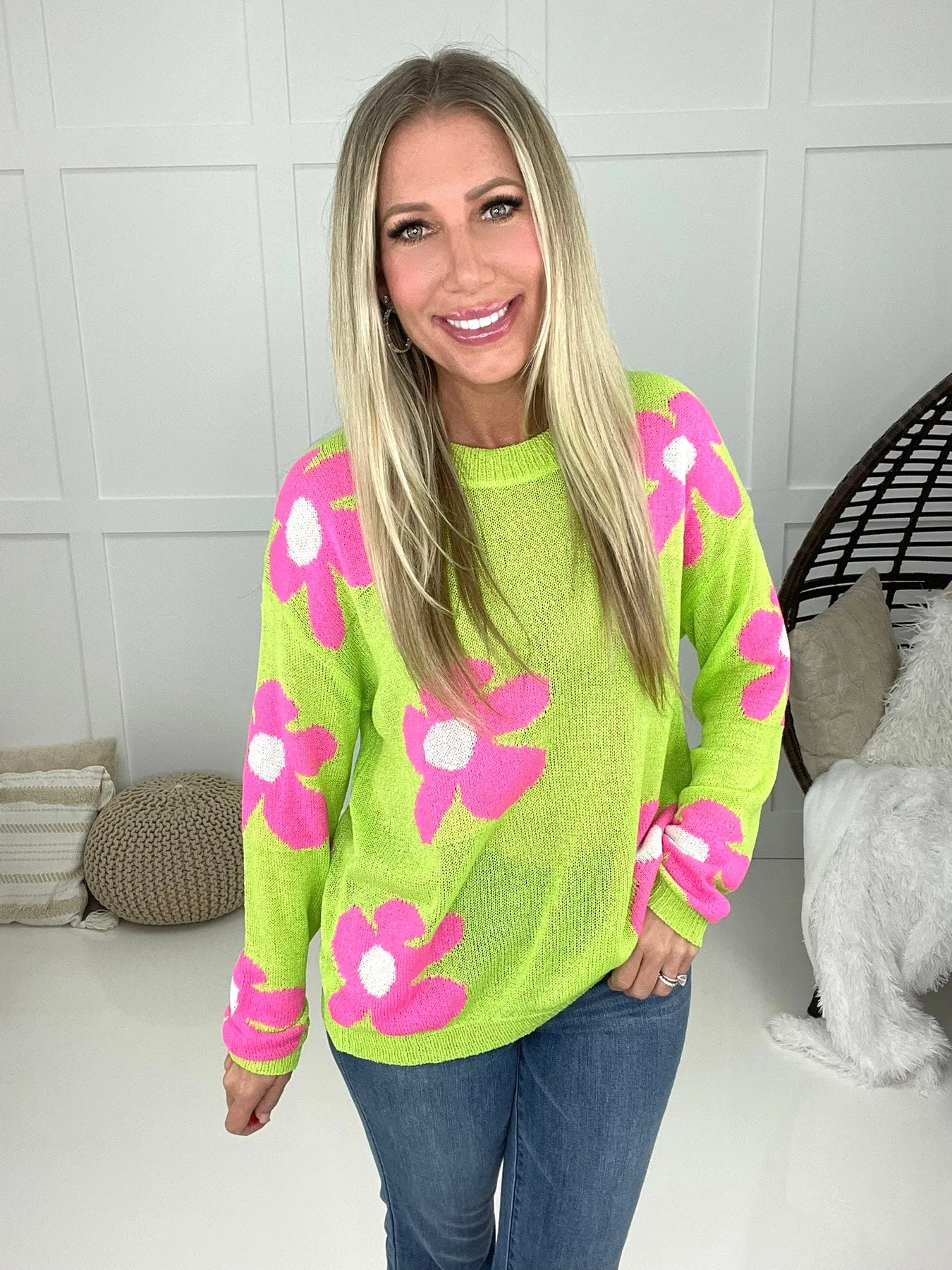 Fun Times Daisy Lightweight Sweater