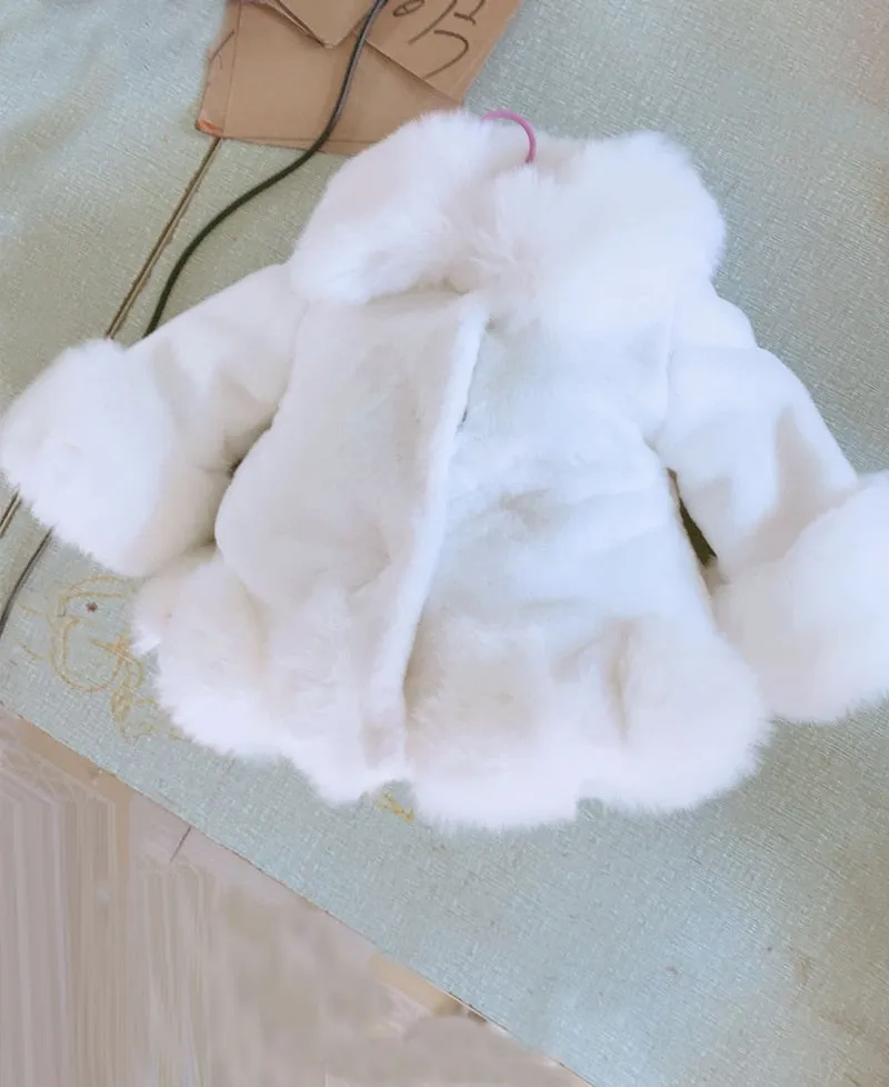 Girls Long Sleeve Winter Faux Fur Brand Fur Formal Soft Party Coat