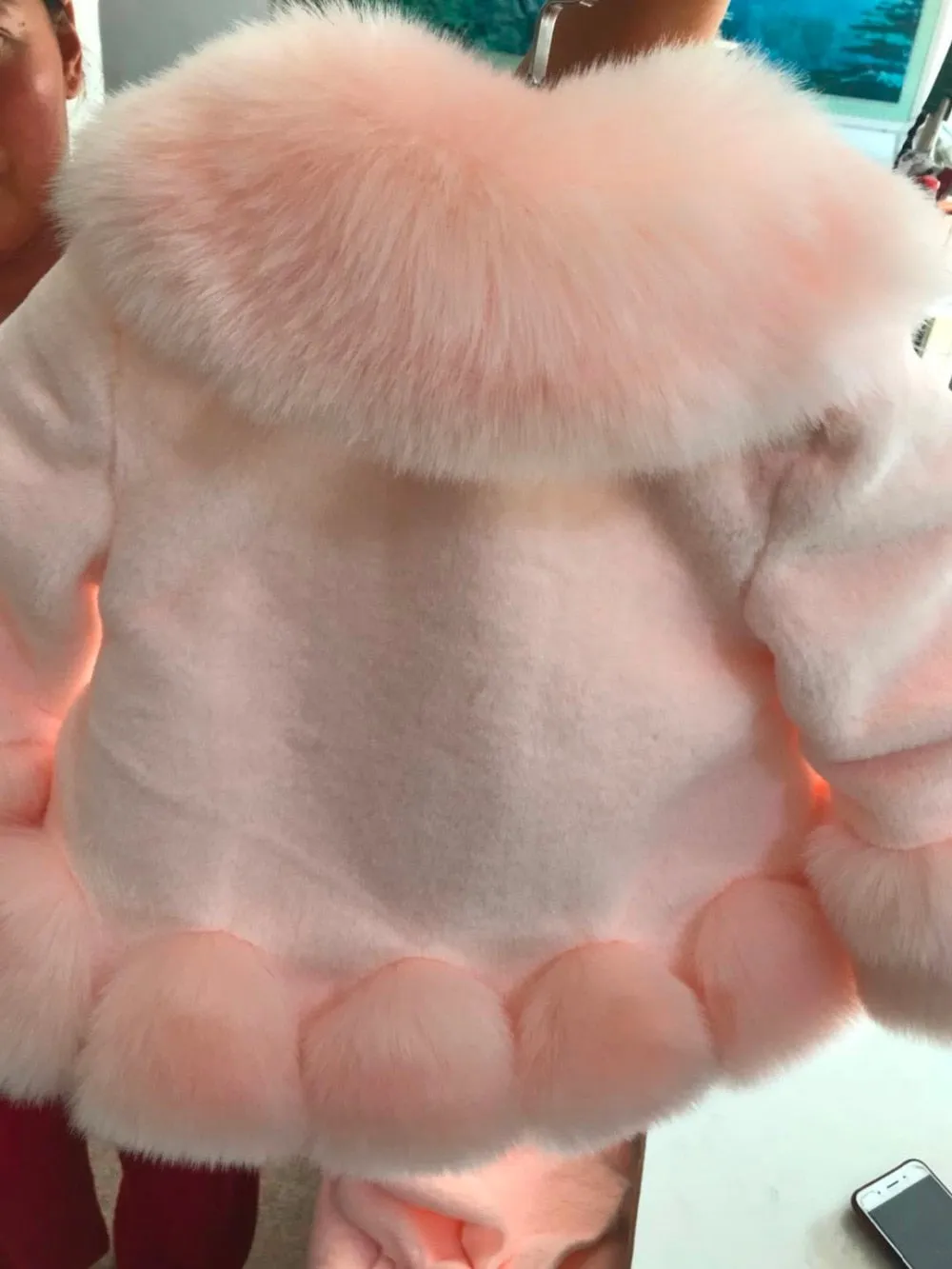 Girls Long Sleeve Winter Faux Fur Brand Fur Formal Soft Party Coat