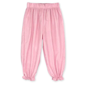 Gloria Gathered Pants- Bellevue Pink Bitty Dot