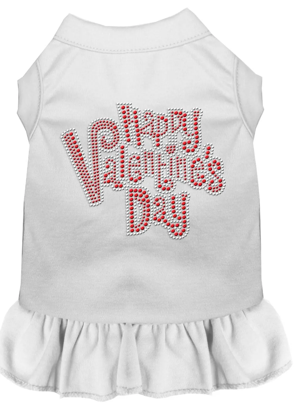 Happy Valentines Day Rhinestone Dress White Xs (8)