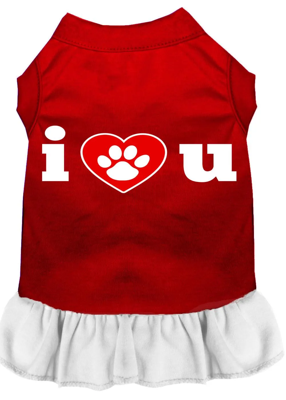 I Heart You Screen Print Dress Red With White Sm (10)