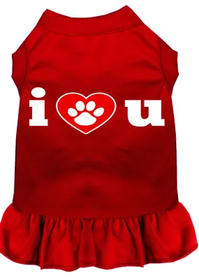 I Heart You Screen Print Dress Red Xxl (18)