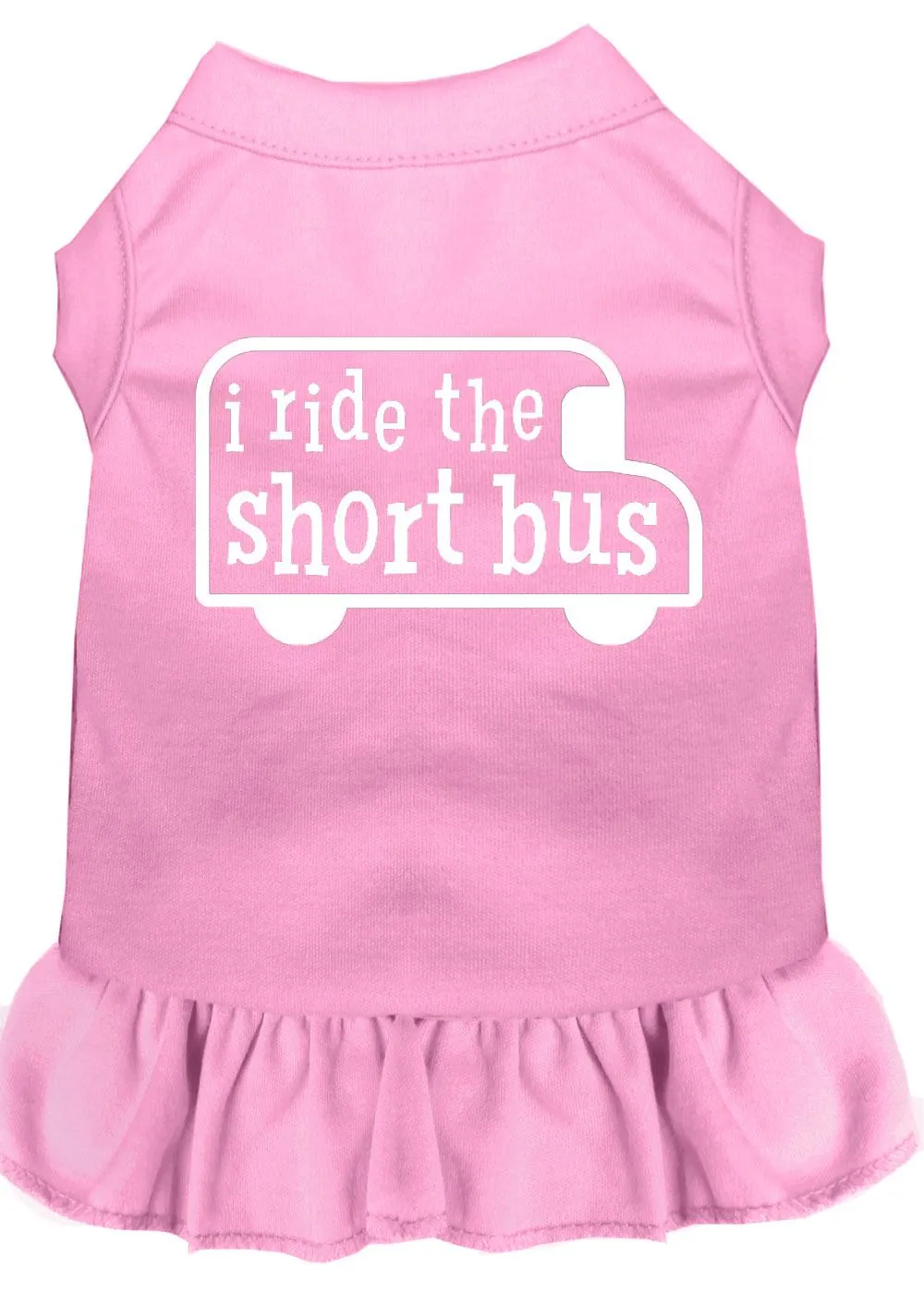 I Ride The Short Bus Screen Print Dress Light Pink Lg (14)