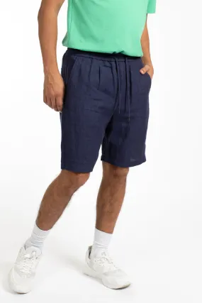 Indigo Relaxed Waist Linen Short