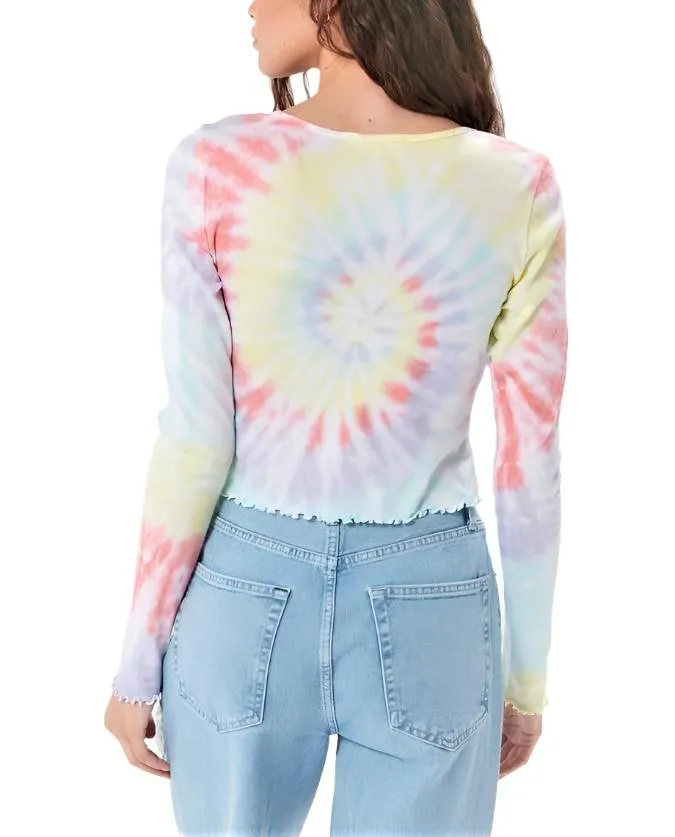 Last Chance! TMD Tie Dye Floral Long Sleeve Crop