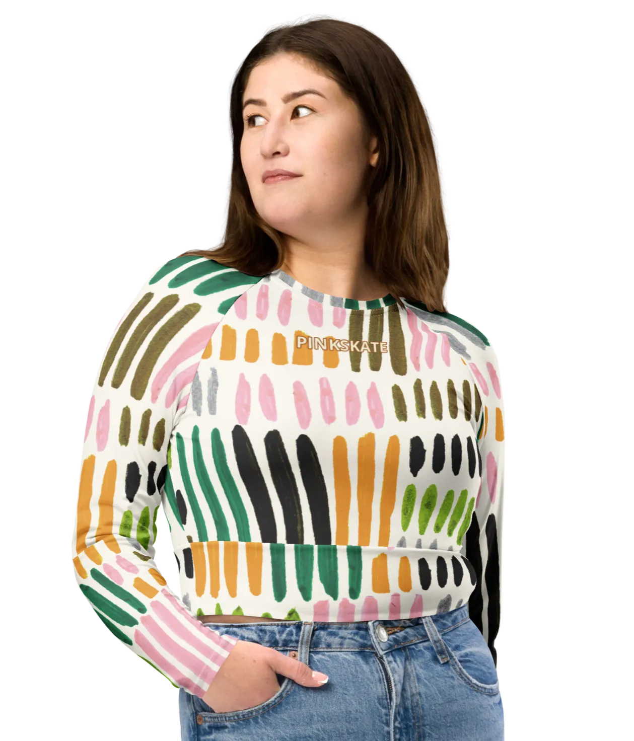 Paint Swatch Long-sleeve Crop Top