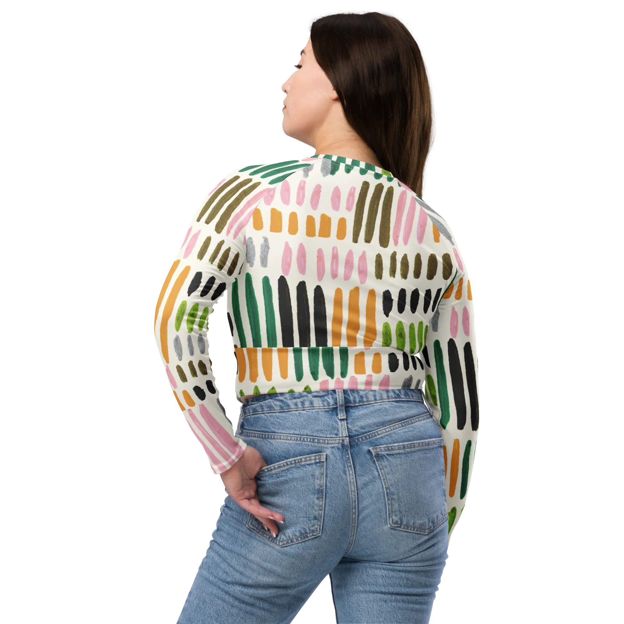 Paint Swatch Long-sleeve Crop Top