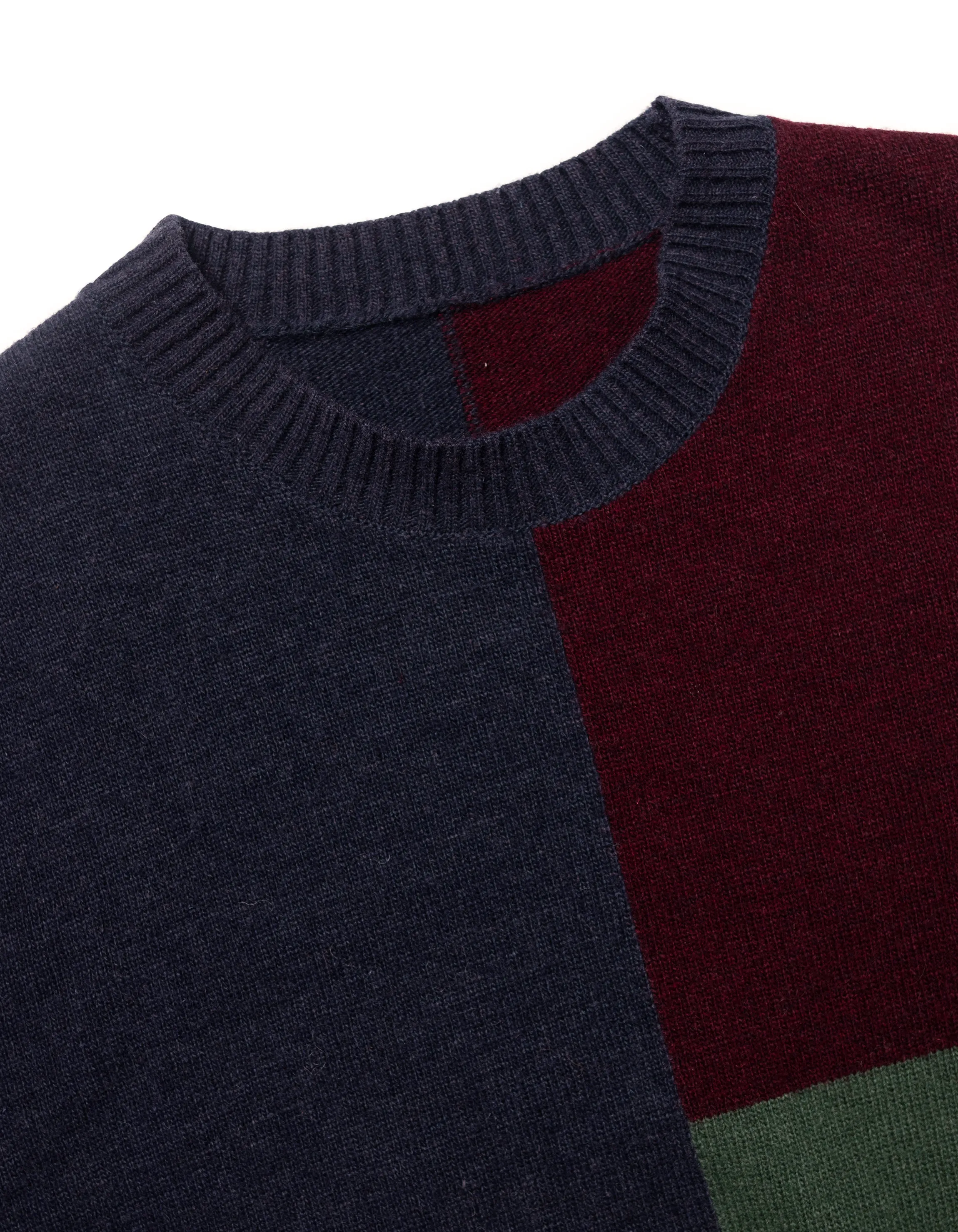 PANELED FUN CREW NECK SWEATER