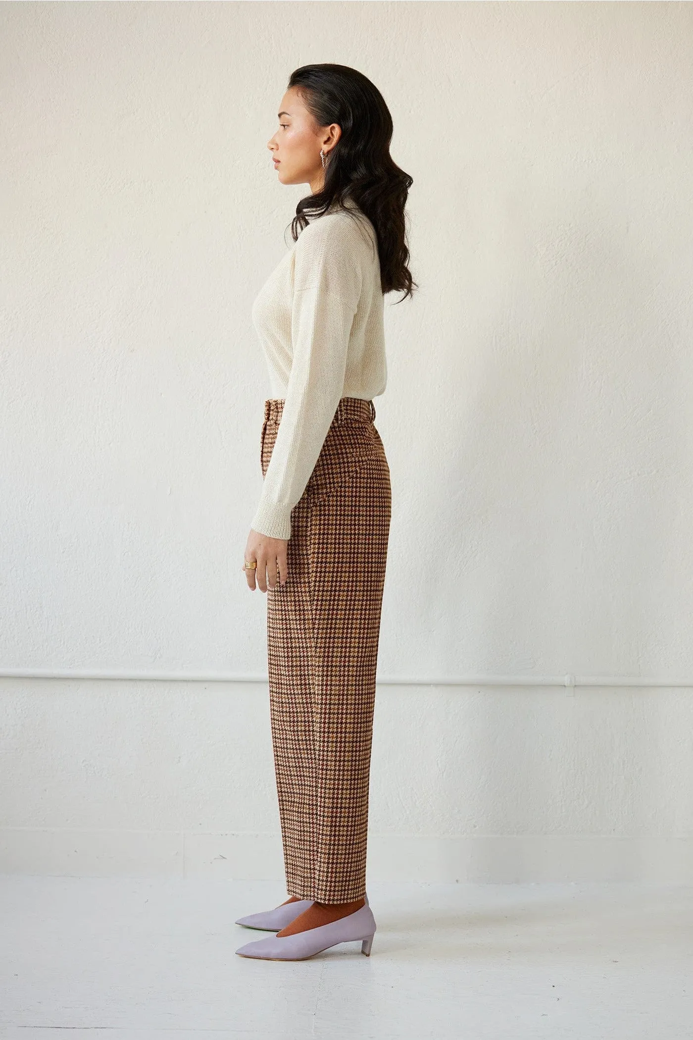 Piper Pant in in Italian Houndstooth Corduroy