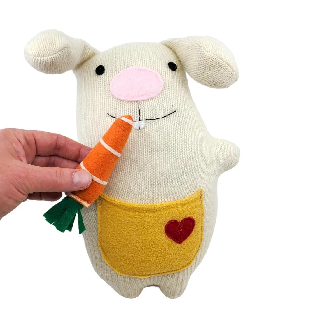 Plush - Bunny with Carrot Treat by Happy Groundhog Studio