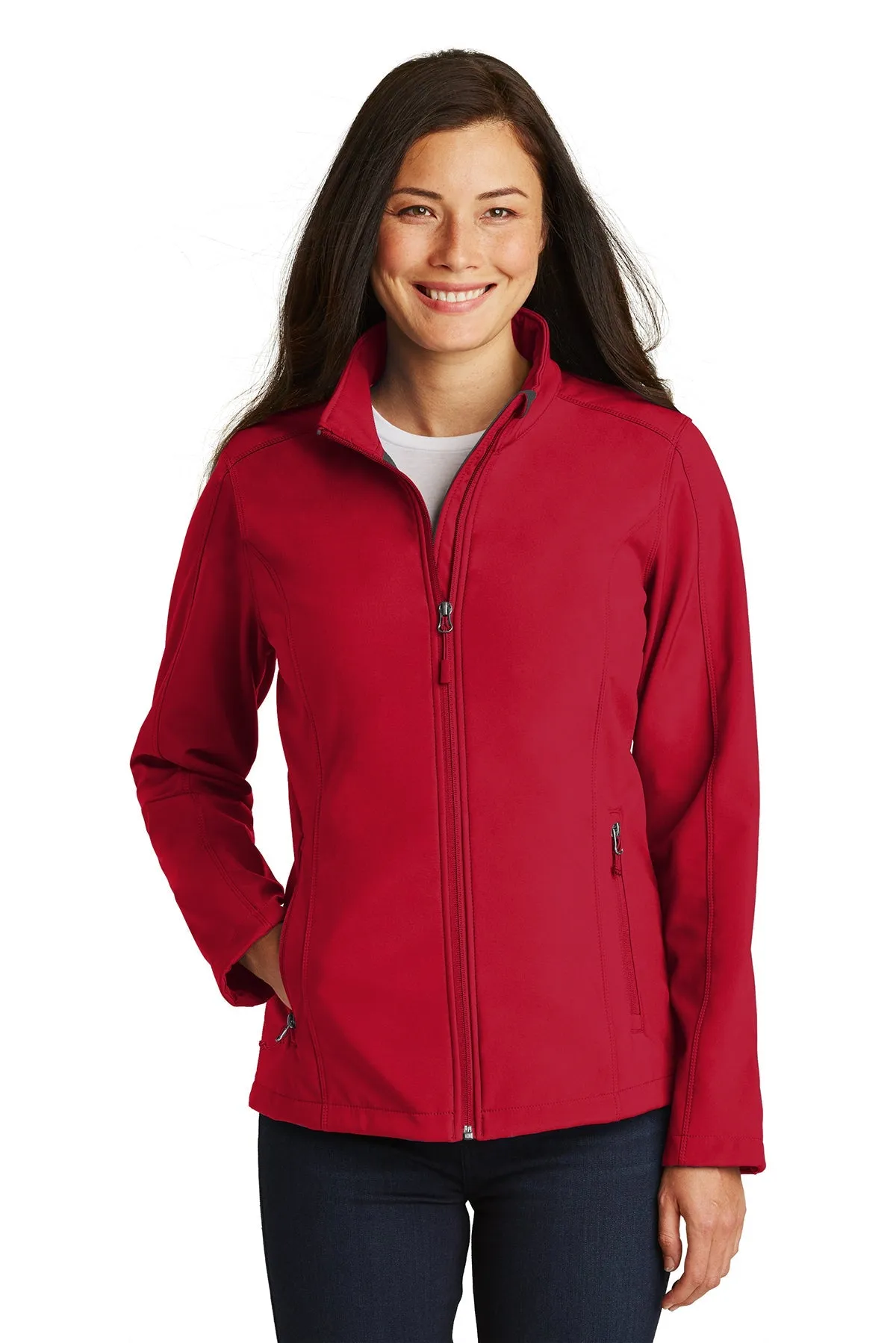 Port Authority Ladies Core Soft Shell Customized Jackets, Rich Red