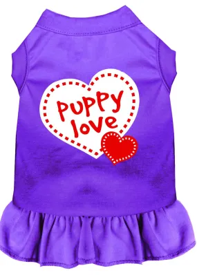 Puppy Love Screen Print Dress Purple 4x (22)