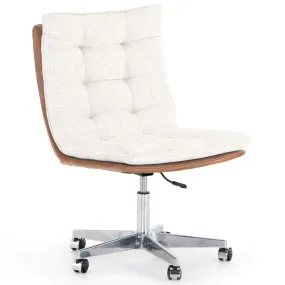 Quinn Leather-Back Desk Chair, Dover Crescent