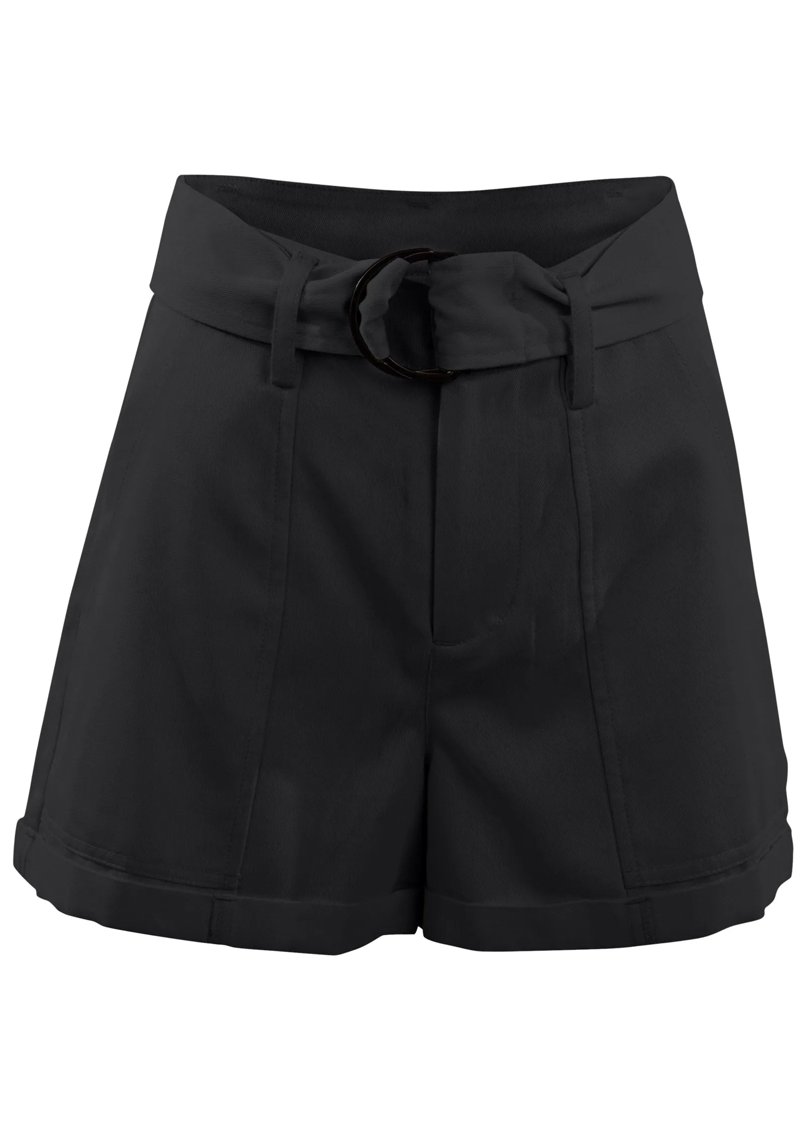 Relaxed Twill Shorts - Black