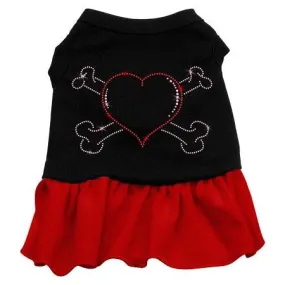 Rhinestone Heart and crossbones Dress Black with Red XXXL (20)