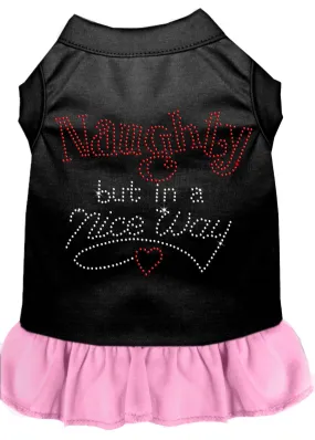 Rhinestone Naughty But In A Nice Way Dress Black With Light Pink Xs (8)