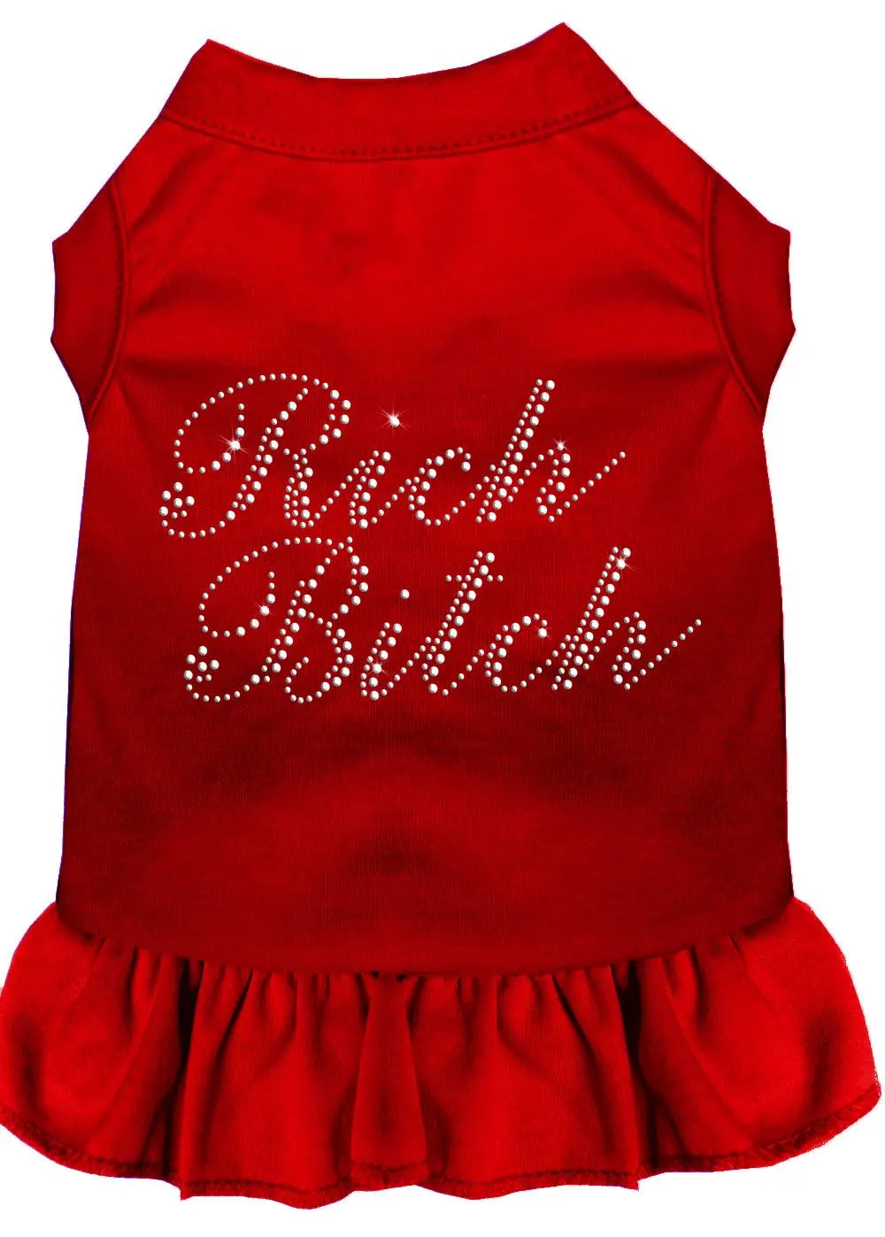 Rhinestone Rich Bitch Dress Red Xxl (18)