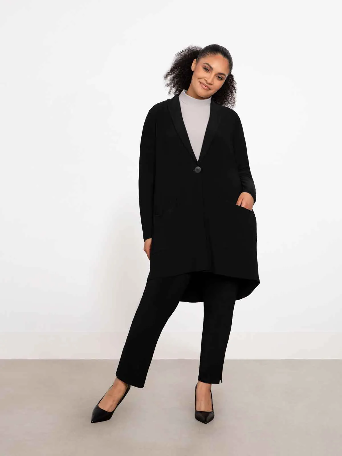 Shawl Collar Pocket Cardigan, Black