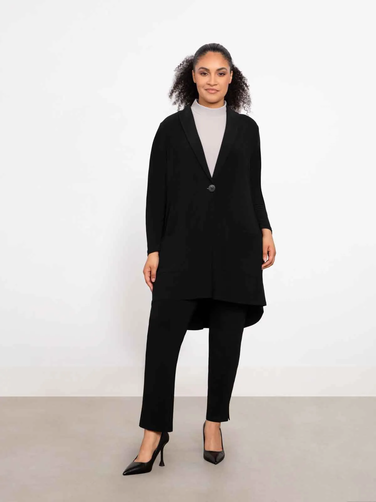 Shawl Collar Pocket Cardigan, Black