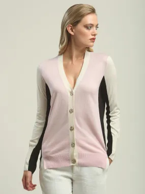 Silk Color Block Cardigan