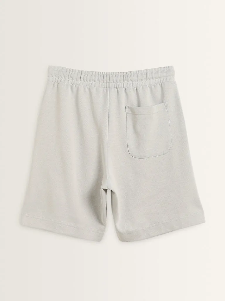 Studiofit Light Grey Relaxed Fit Mid Rise Shorts