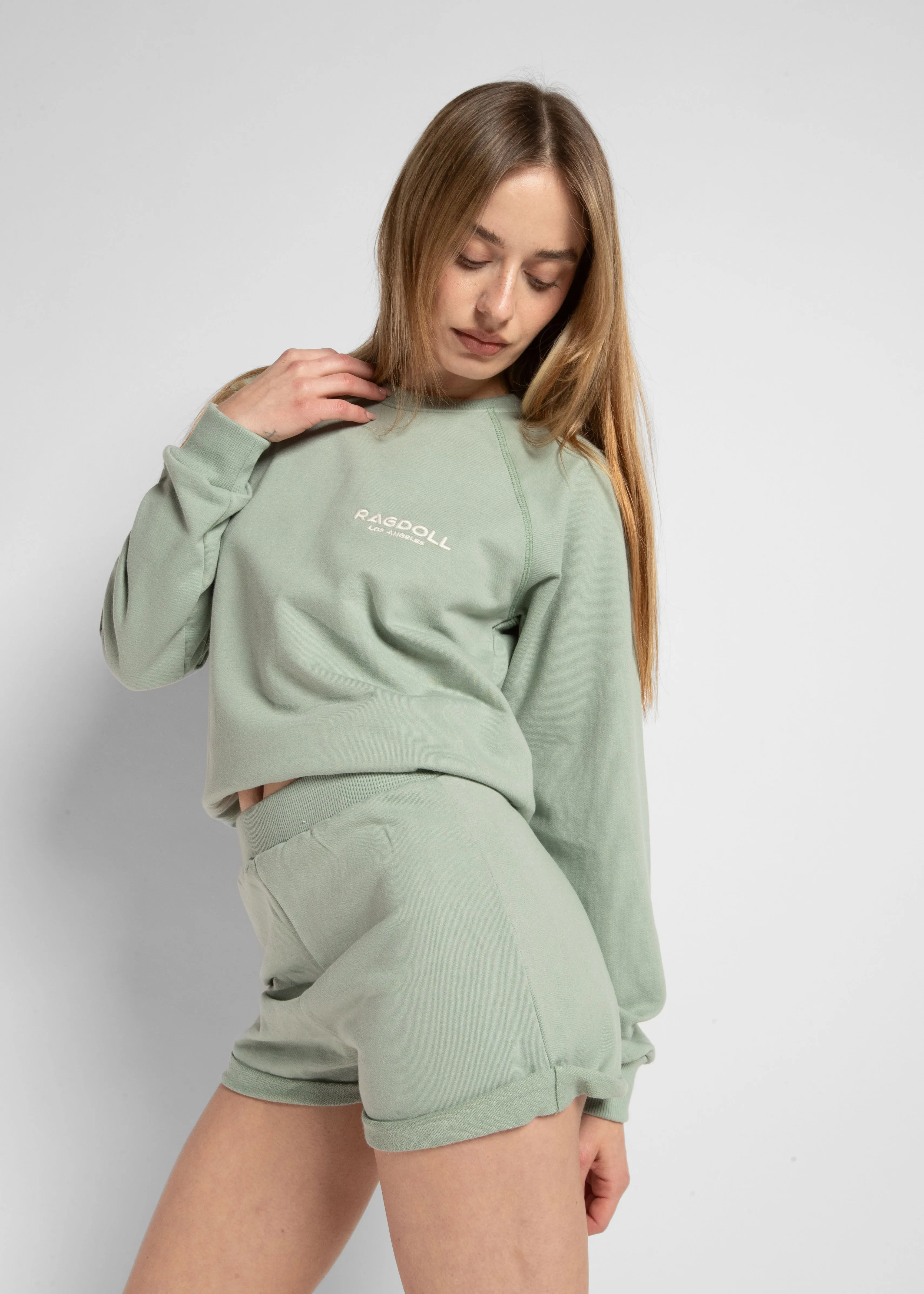 SWEAT SHORTS - UNI SAGE