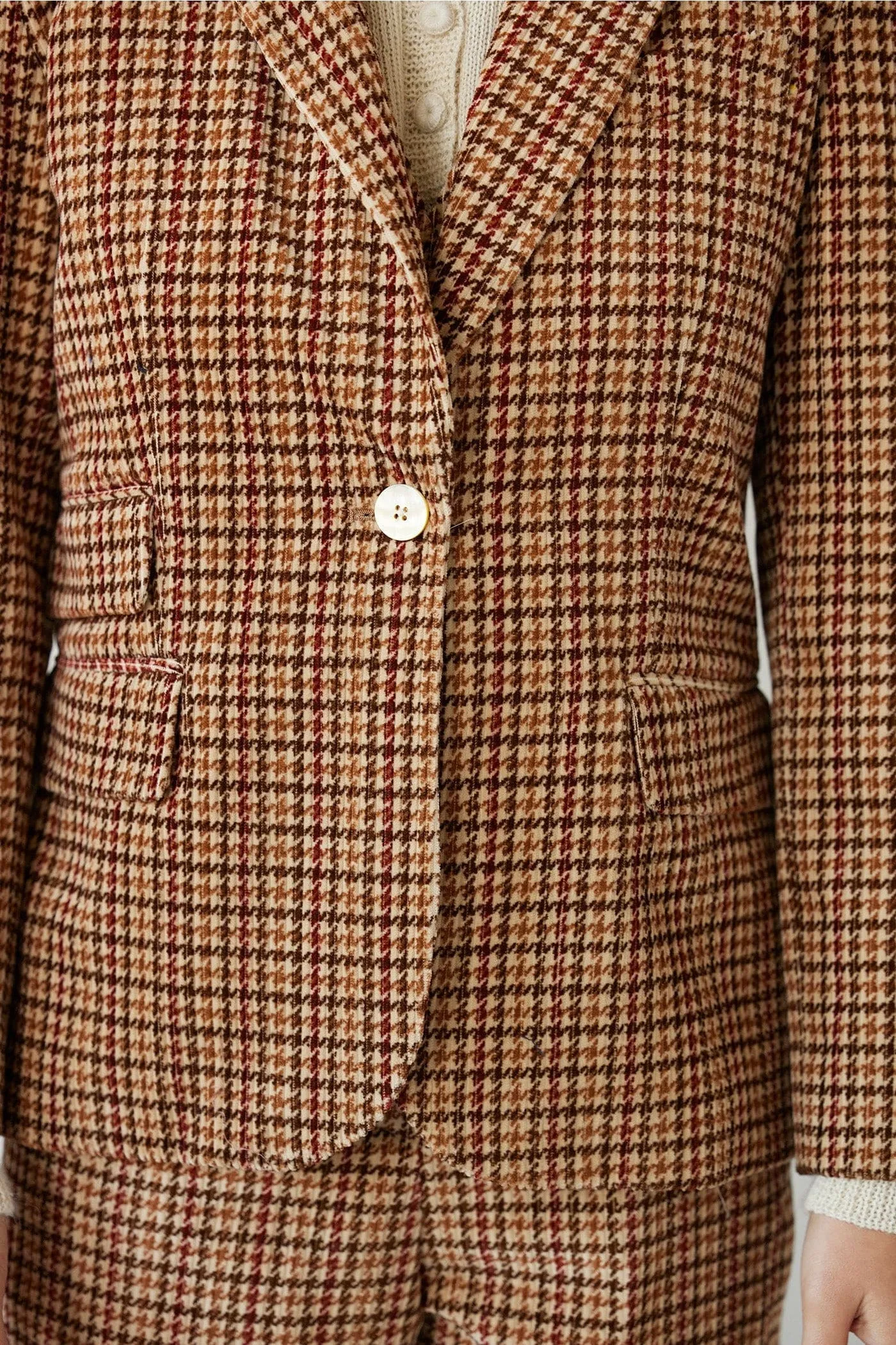 Tilda Jacket in Italian Houndstooth Corduroy