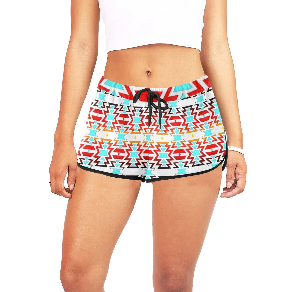 White Fire and Sky Women's Relaxed Shorts