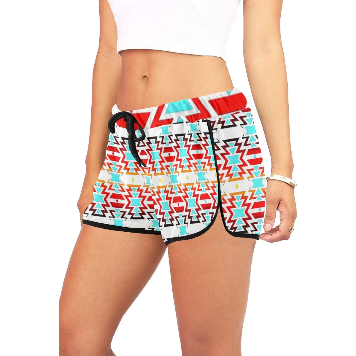 White Fire and Sky Women's Relaxed Shorts