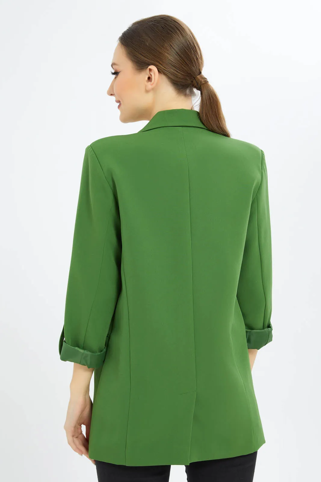 Women Green Tailored Jacket