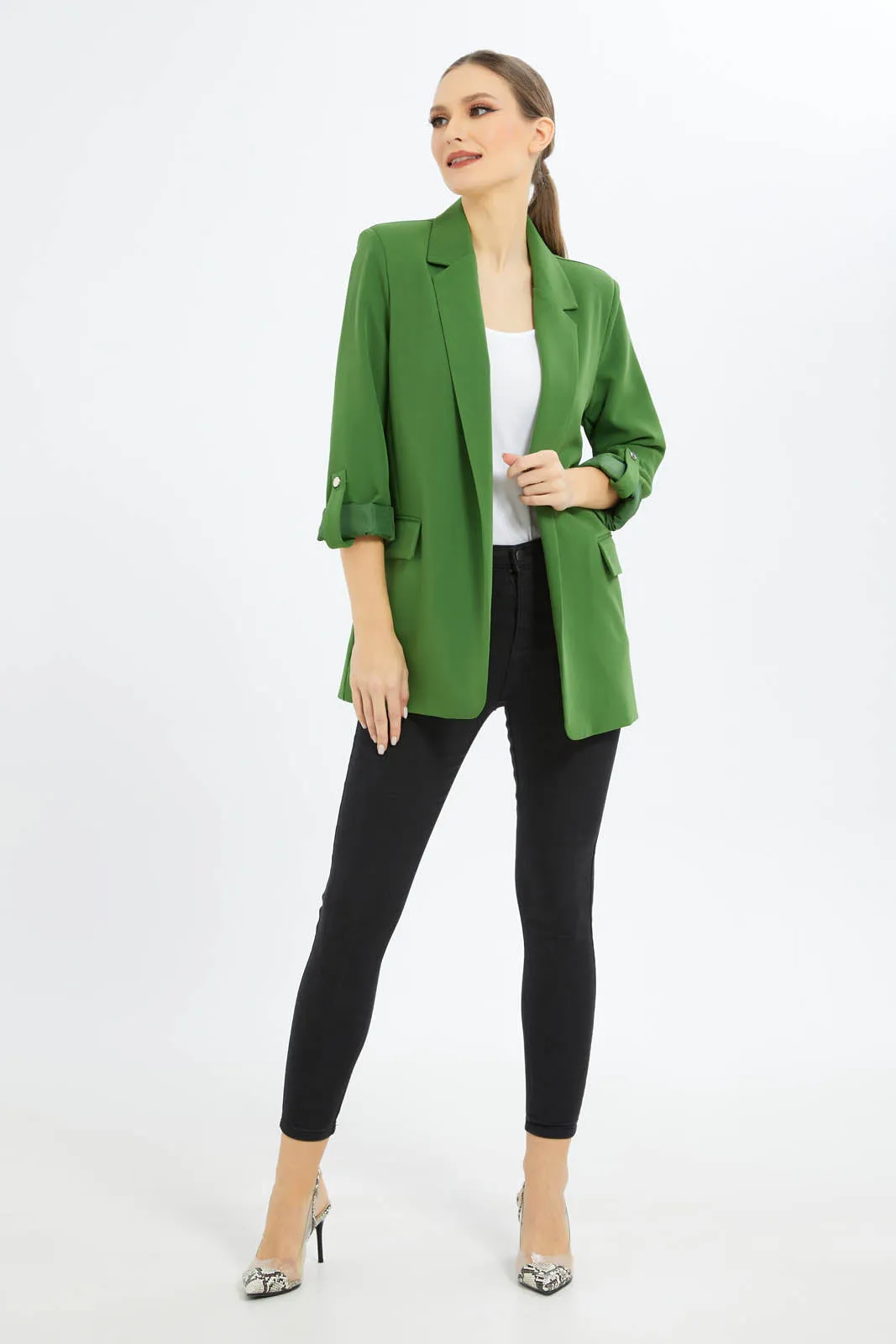 Women Green Tailored Jacket